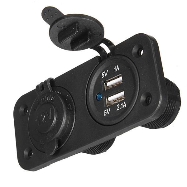 Waterproof Car Motorcycle Dual USB Adapter Cigarette Lighter Charger Socket