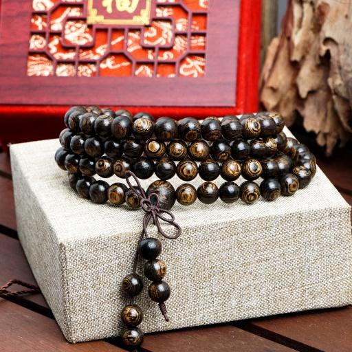 Vòng Tay Trầm Hương 108 Hạt Trầm Sánh Chìm Việt 4mm - Chuỗi Tràng Hạt - Vòng Phong Thủy- FREESHIP