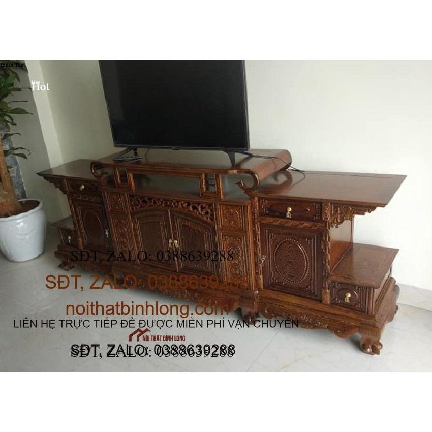 kệ tivi gỗ mun đuôi công