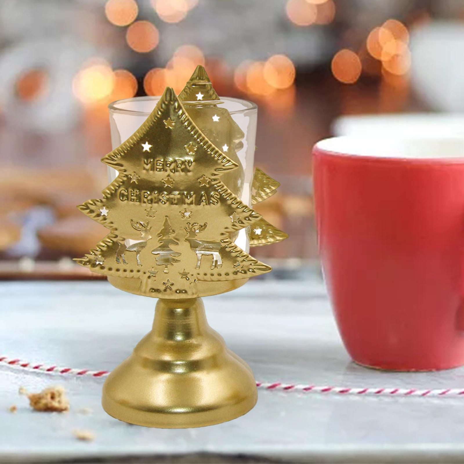 Christmas Votive Candle Holders, Tealight Holders Decorative for Christmas Holiday Party Home Decor