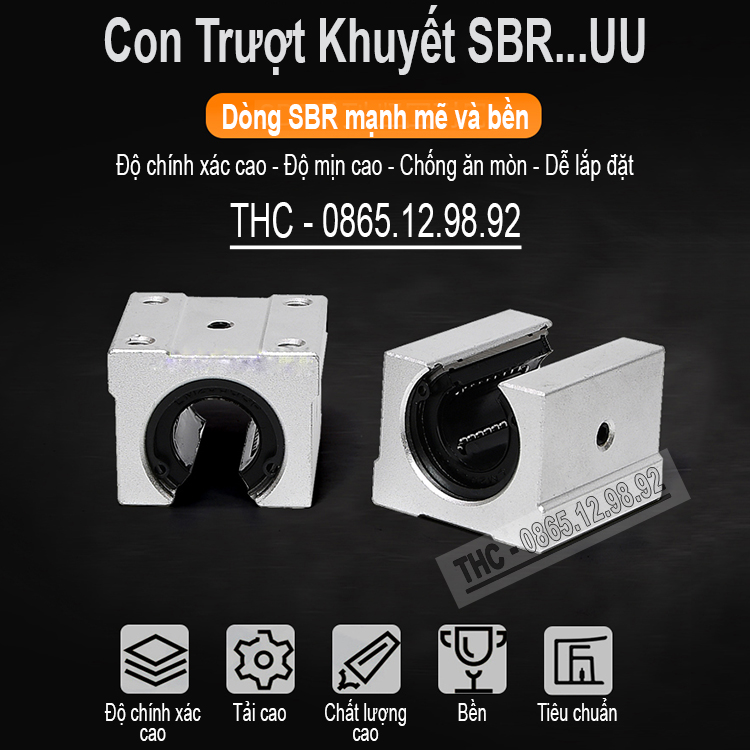 Con Trượt Khuyết Ø12, Ø16, Ø20, Ø25 Giá Rẻ Loại Tốt