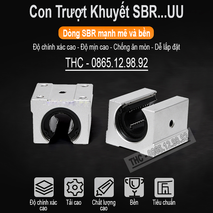 Con Trượt Khuyết Ø12, Ø16, Ø20, Ø25 Giá Rẻ Loại Tốt (Chuyển Động Trơn Tru - Bền - Không Giật - Không Kẹt - Chính Xác)