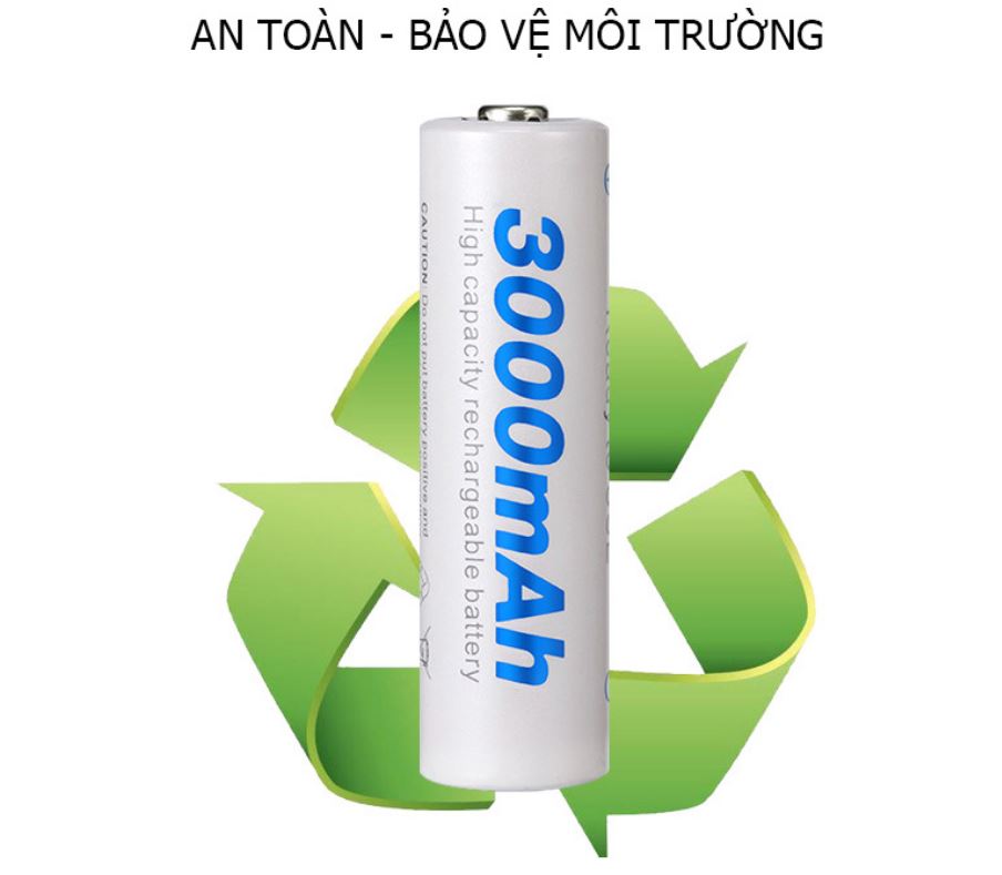 Combo 4 pin sạc AA 3000mAh kèm sạc BESTON C9009 - sạc nhanh tự ngắt - có đèn báo pin đầy - Hàng nhập khẩu