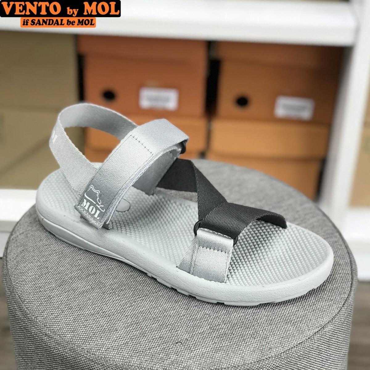 Giày sandal unisex nam nữ quai chéo vải dù đế mõng Slim có quai hậu cố định hiệu MOL mang đi học du lịch MS1166R