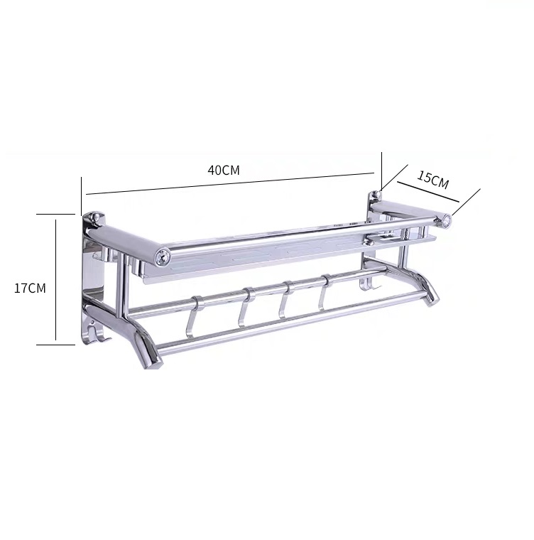 Giá Vắt Khăn INOX 304 Dán Tường, Kệ treo đồ nhà tắm chịu tải 10kg - K201