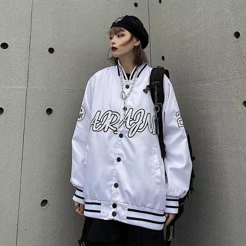 Áo khoác dù bomber unisex form rộng 28 nam nữ ulzzang Wind cúc bấm