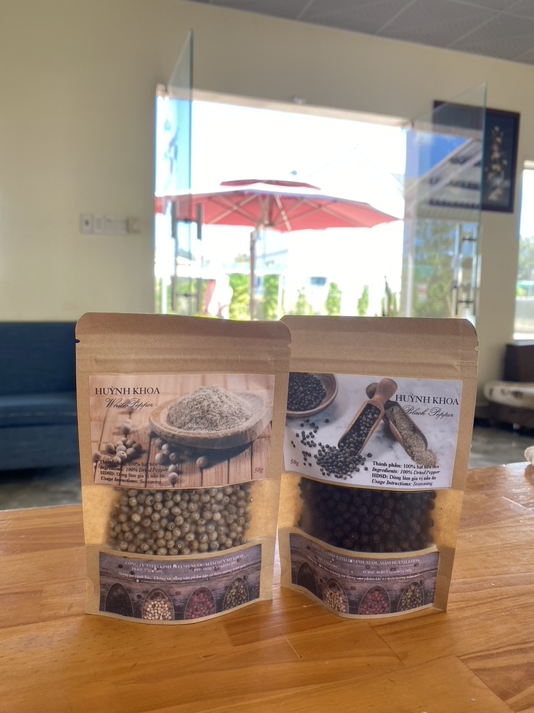 Đặc Sản Kiên Giang - Tiêu hạt đặc sản Phú Quốc- Huỳnh Khoa túi nhỏ 55gram - Túi 55 gram - Túi 55 gram