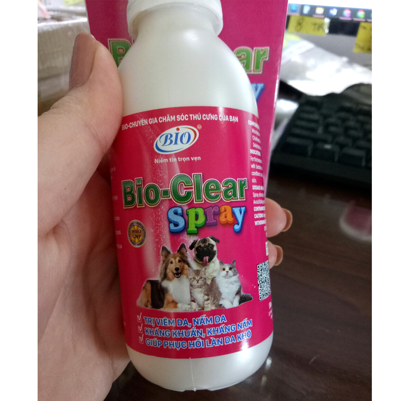 MUA 2 TẶNG 1 Chai xịt BIO- CLEAR SPRAY viêm da, nấm da, phục hồi da tổn thương cho chó mèo-79209