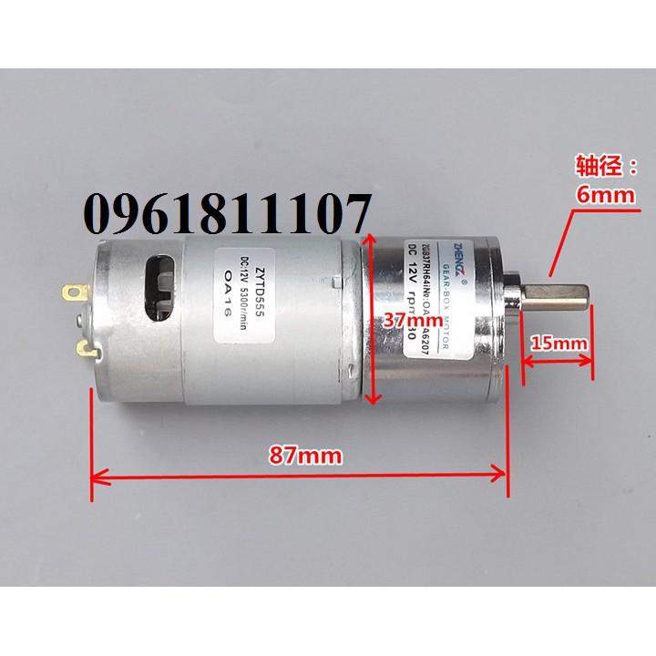 Motor giảm tốc 12V 555 80 vòng.phút 24V 120rpm