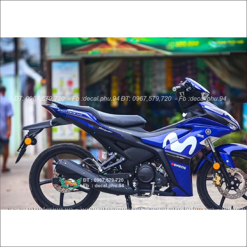 Tem rời Exciter 150 VVA Movistar trắng xanh