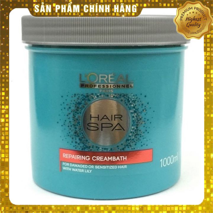 Hấp dầu L'oreal Hair Spa Deep Nourishing Creambath nuôi dưỡng suôn mượt tóc chính hãng 1000ml