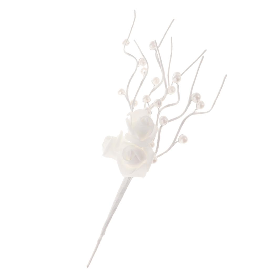 Wedding Cake Topper Insert Rose Pearl Tree Birthday Cake Topper Decor White