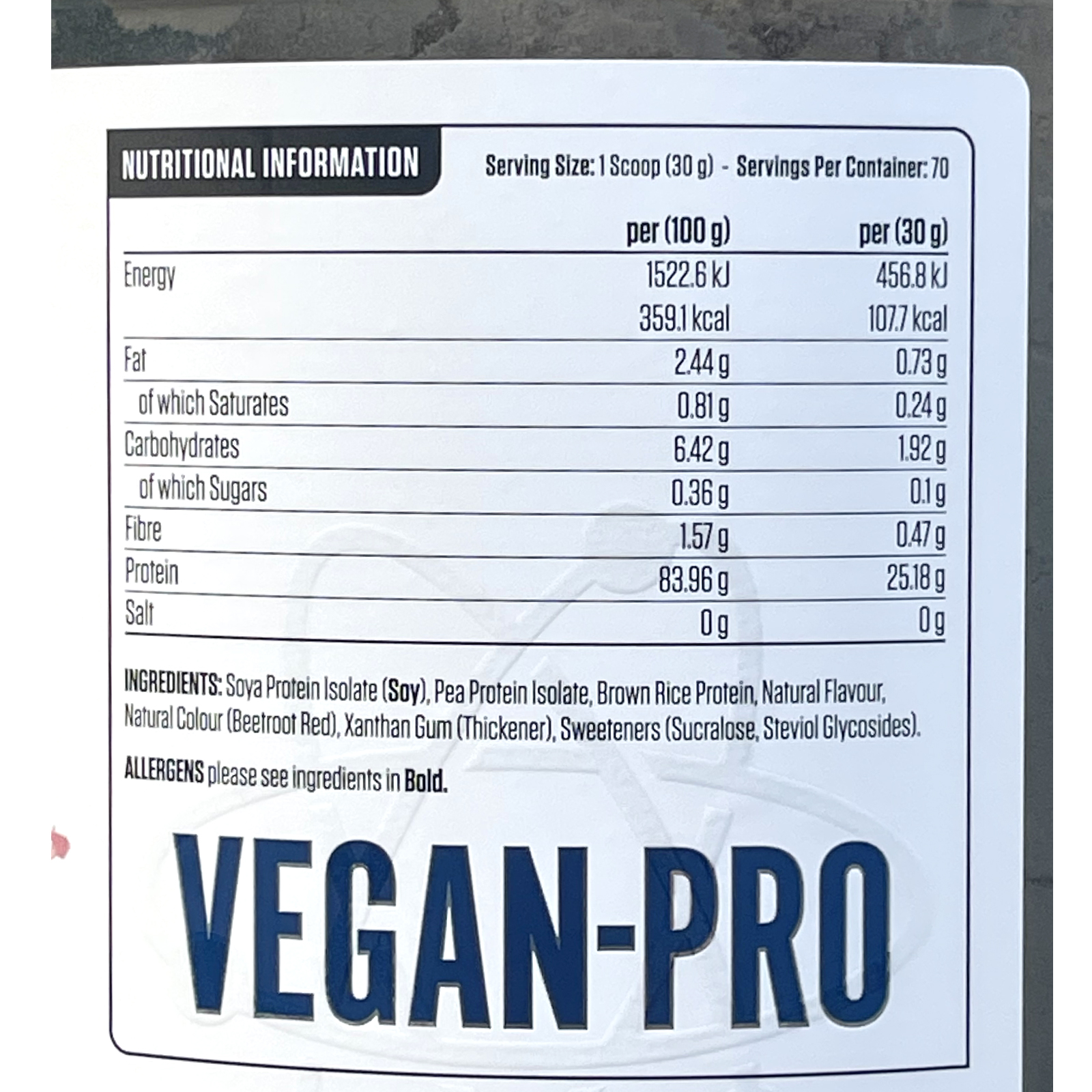 Sữa tăng cơ VEGAN PRO hộp 70 lần dùng của APPLIED NUTRITION với 100% protein từ thực vật - hỗ trợ tăng cơ giảm mỡ cao cấp