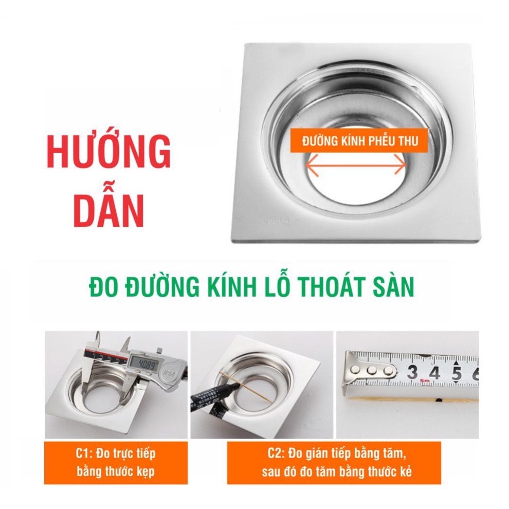 Nắp Đậy Cống, Ngăn Mùi Thoát Nước Sàn Nhà Tắm Chống Mùi Hôi, Chống Côn Trùng Bằng Đồng Thau