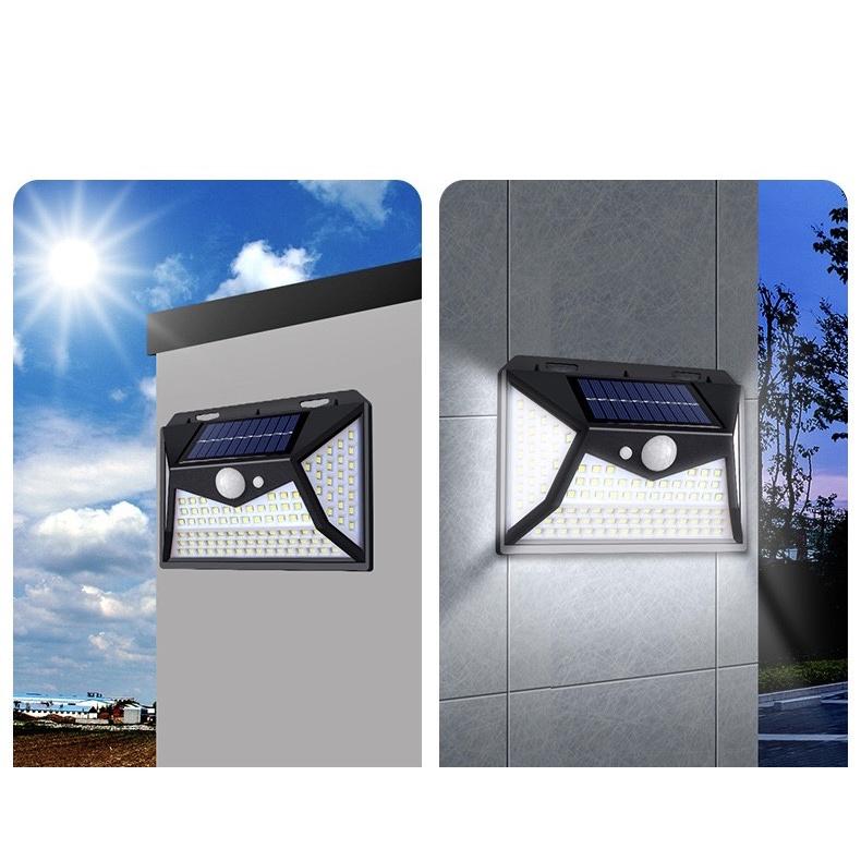 Đèn năng lượng mặt trời Solar 100LED siêu sáng 3 chế độ cảm biến chuyển động