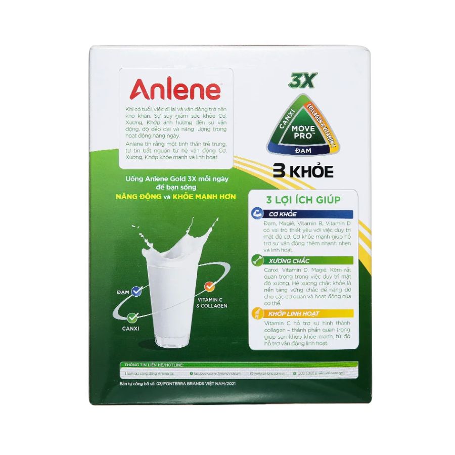 Sữa Bột Anlene Gold Movepro 3X Hương Vanilla (Hộp Giấy 1,2kg)