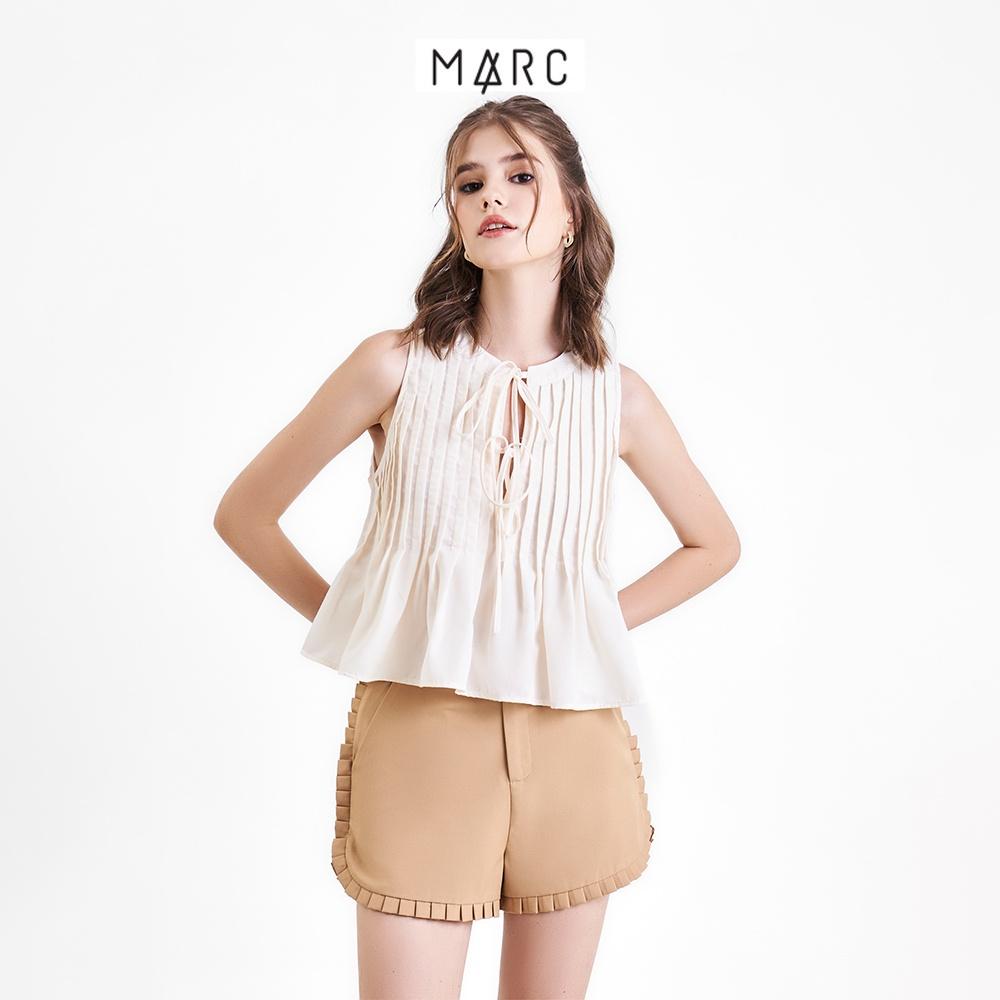 Quần short nữ MARC FASHION 2 túi phối viền xếp li CBVH100322