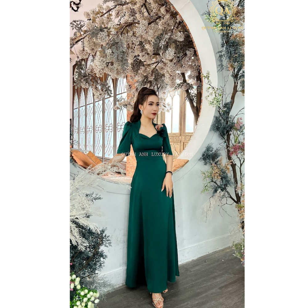 Váy Đầm Nữ Dạ Hội Tay Bồng Cổ Nữ Hoàng Kết Hoa Xinh Xắn Trẻ Trung Amabel Dress