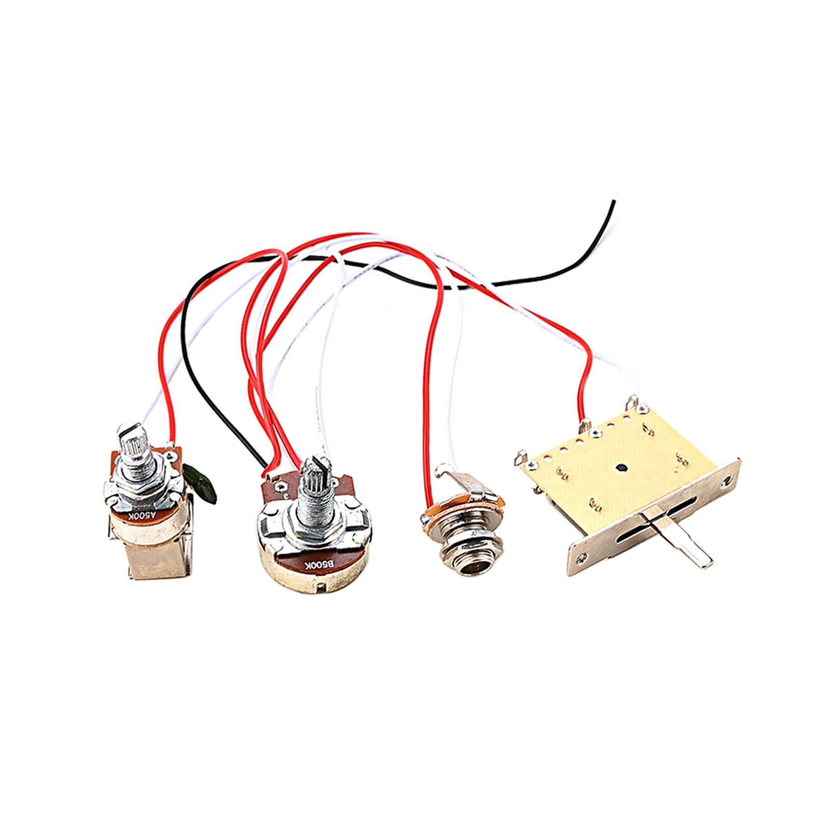 Guitar Push Pull Switch Wiring Harness B500K Prewired for Electric Guitar Replace Parts