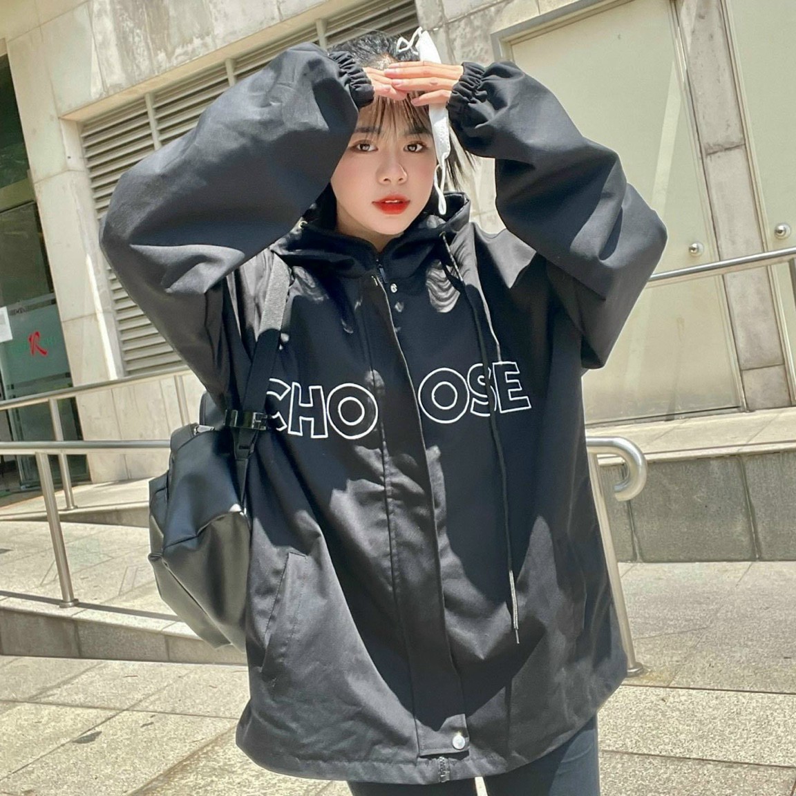 Áo khoác dù CHOOSE Jacket 2 Lớp Unisex , Áo khoác kaki lót dù CHOOSE màu đen ảnh thật unisex , áo khoác phao có nón kaki dù gió nhẹ from rộng ulzzang