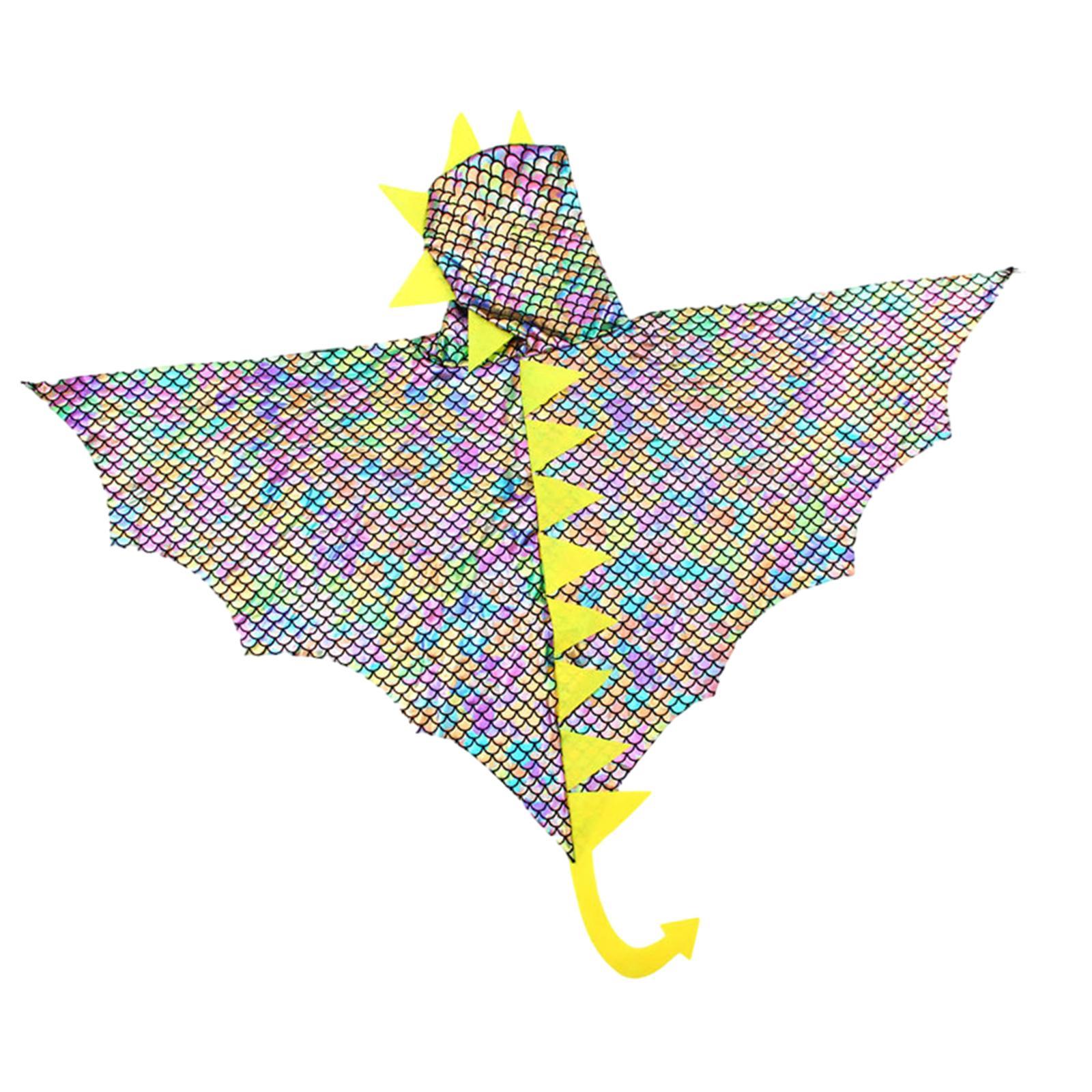 Halloween Dinosaur Costume Dragon Hood Cloak Coat Kids Dinosaur Cape Cosplay Outfit for Carnival Children Medieval Masquerade
