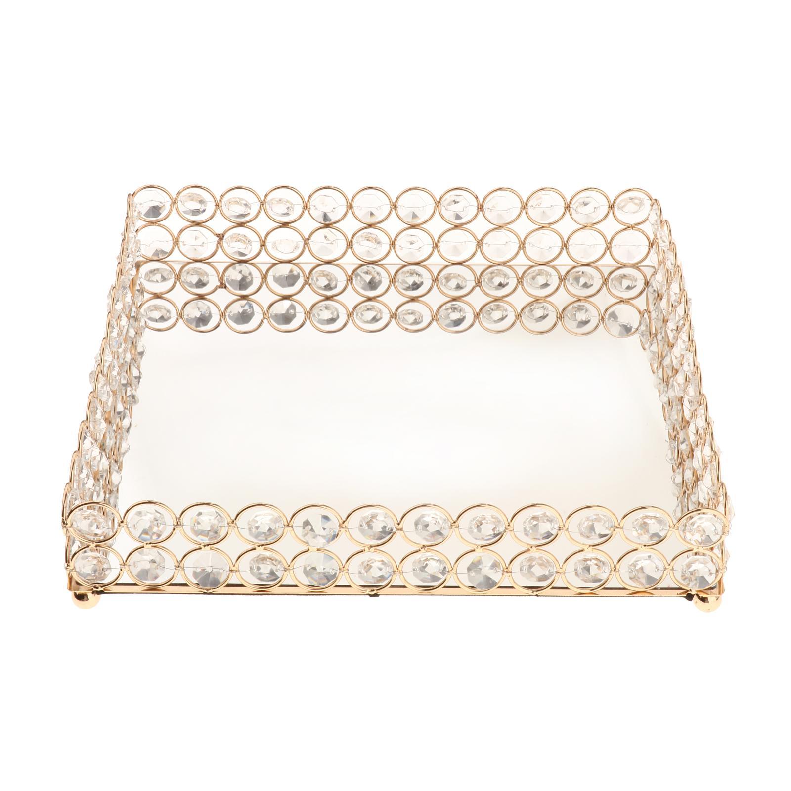 Mirrored Vanity Tray Cosmetic Trinket Tray Organizer Holder Ornament