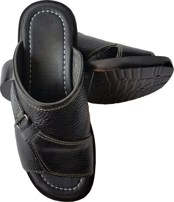 Dép Quai Ngang Nam Da Bò Thời Trang Màu Đen -  TC03577