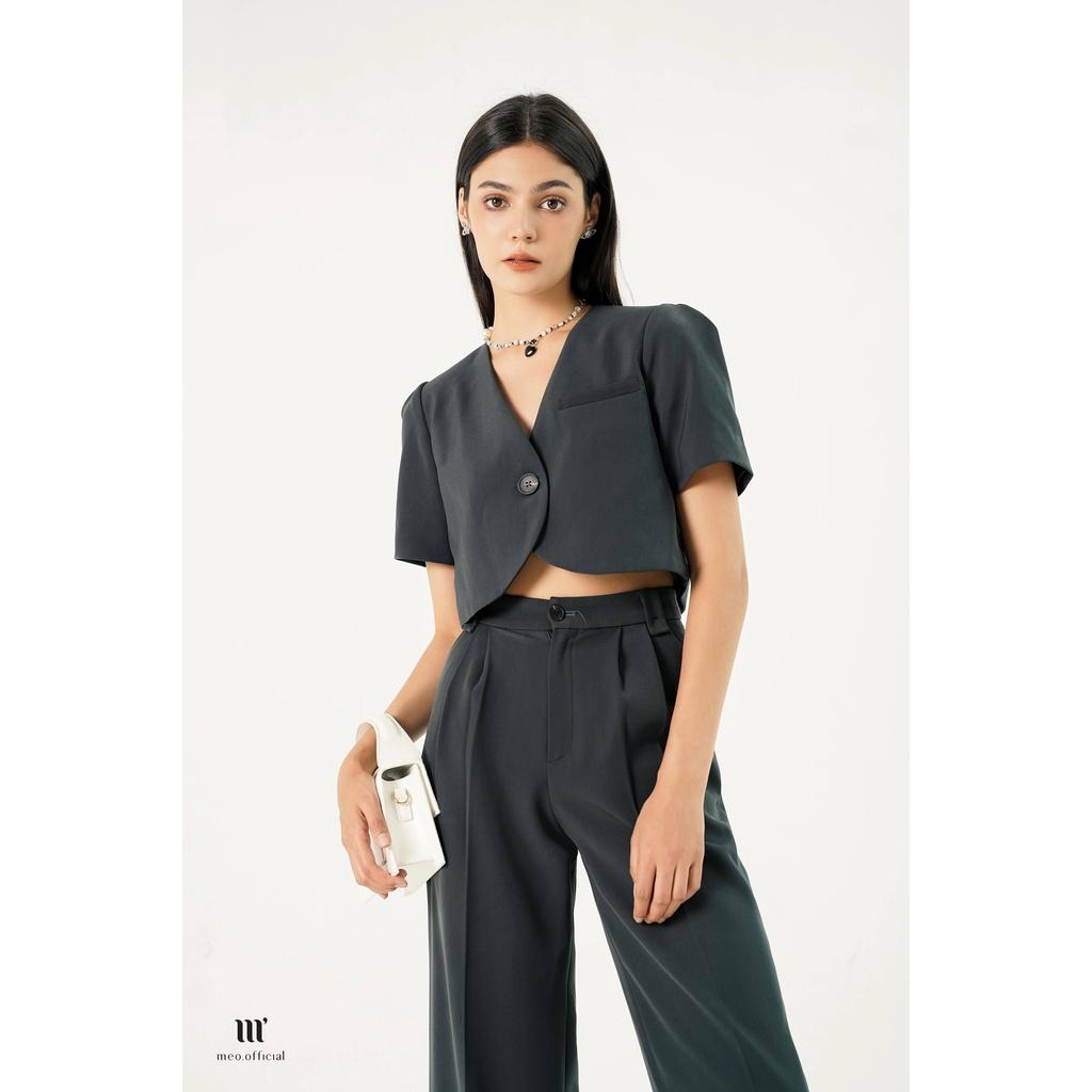 Áo blazer nữ Méo shop dáng croptop ngắn tay phong cách công sở Kulta