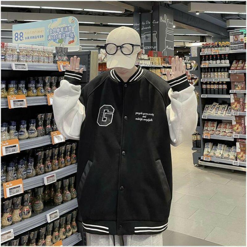 Áo khoác Bomber/Varsity Logo G Unisex Form Rộng Phong Cách Ulzzang