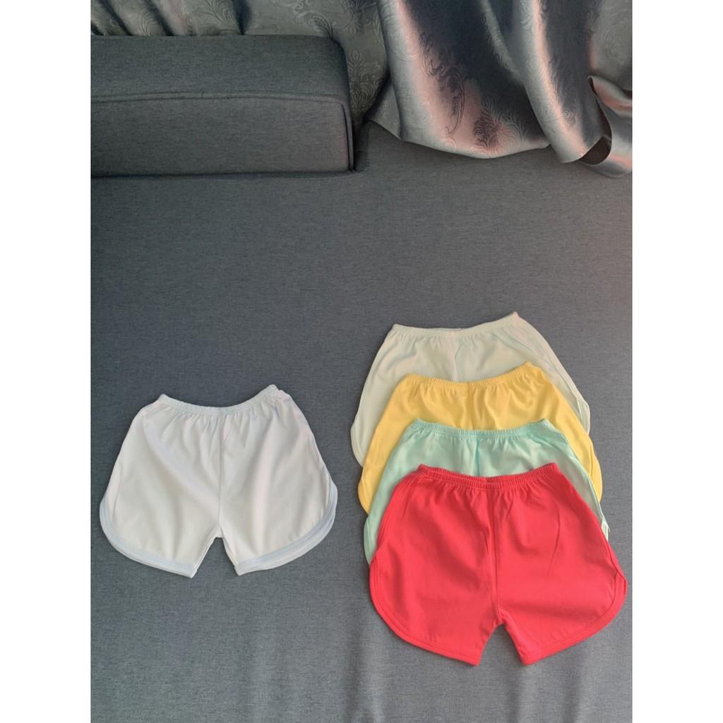 Quần đùi màu sơ sinh cho bé trai và bé gái cotton 100%