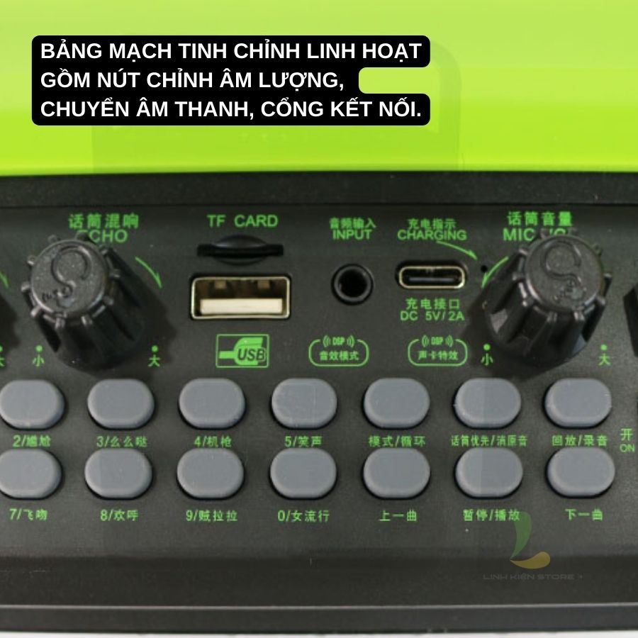 Loa kéo di động NE-228 - Loa xách tay mini chất liệu nhựa cao cấp, công suất 100W kèm micro không dây hát karaoke