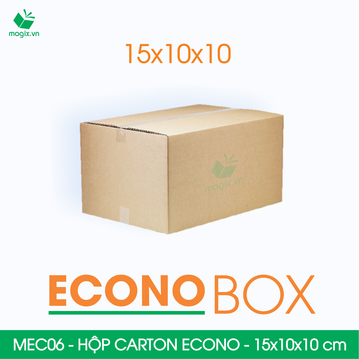 MEC06 - 15x10x10 cm - Combo 100 thùng hộp carton trơn siêu tiết kiệm ECONO