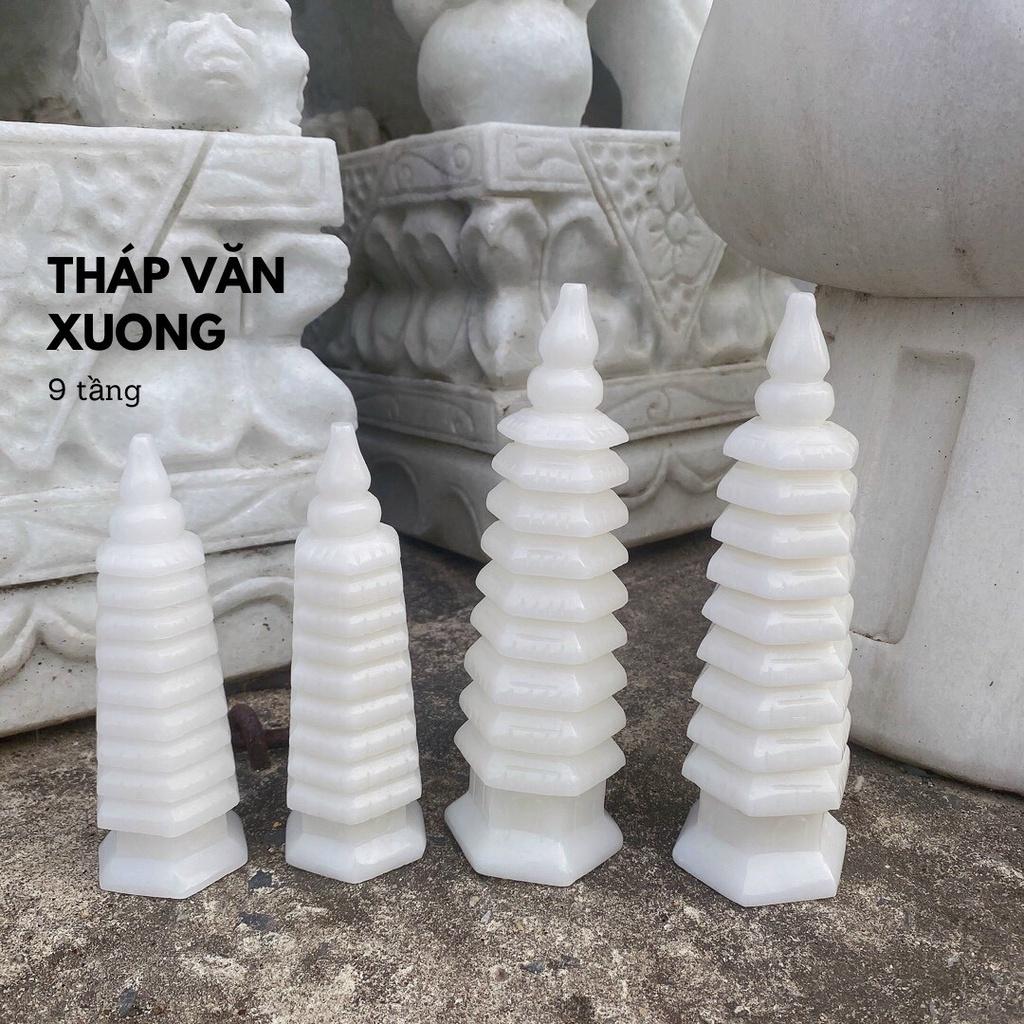 Tháp Văn Xương 9 Tầng Đá Trắng - Cao 15cm &amp; 20cm