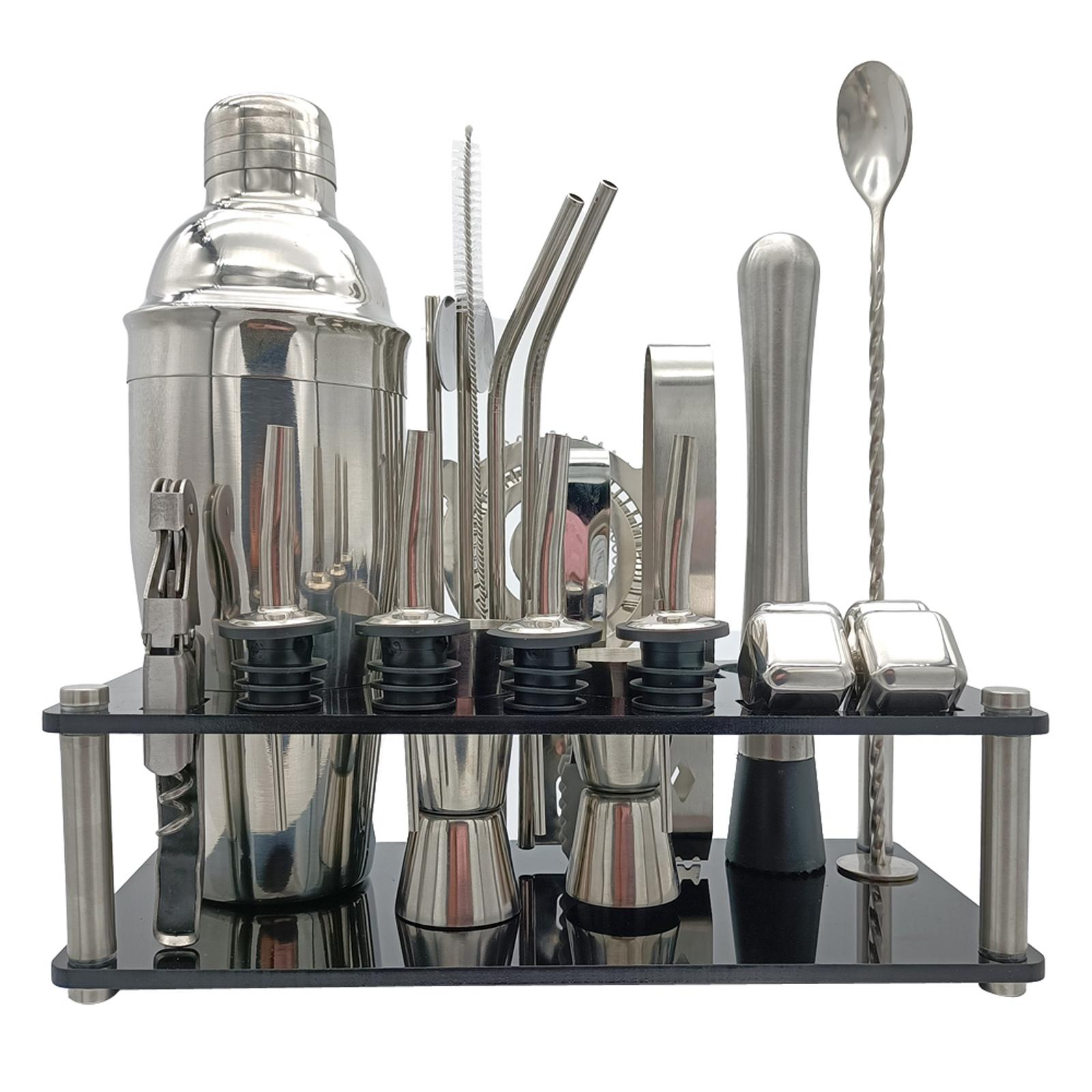 23 cái bộ Cocktail Boston Shaker Mixer, dụng cụ làm thức uống bằng thép không gỉ để sử dụng tại quán bar - Nhiều màu - 750ml