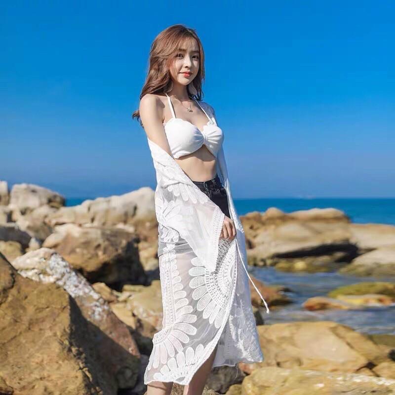 ÁO CHOÀNG REN ĐI BIỂN DÁNG DÀI