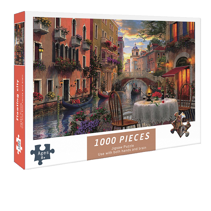 Bộ Tranh Ghép Xếp Hình 1000 Pcs Jigsaw Puzzle Tranh Ghép Thành Phố Nước Bản Đẹp Cao Cấp