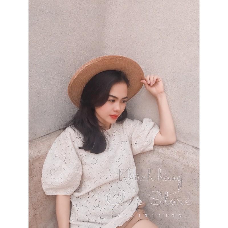 ÁO REN HOA ĐỤC LỖ TAY BỒNG 2020