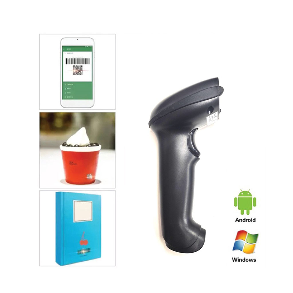 Máy quét mã vạch Bluetooth kết nối không dây điện thoại, máy tính, quét mã 1D BARCODE - 2D QRCODE, model: YHD - 5700DBR - Hàng Nhập Khẩu