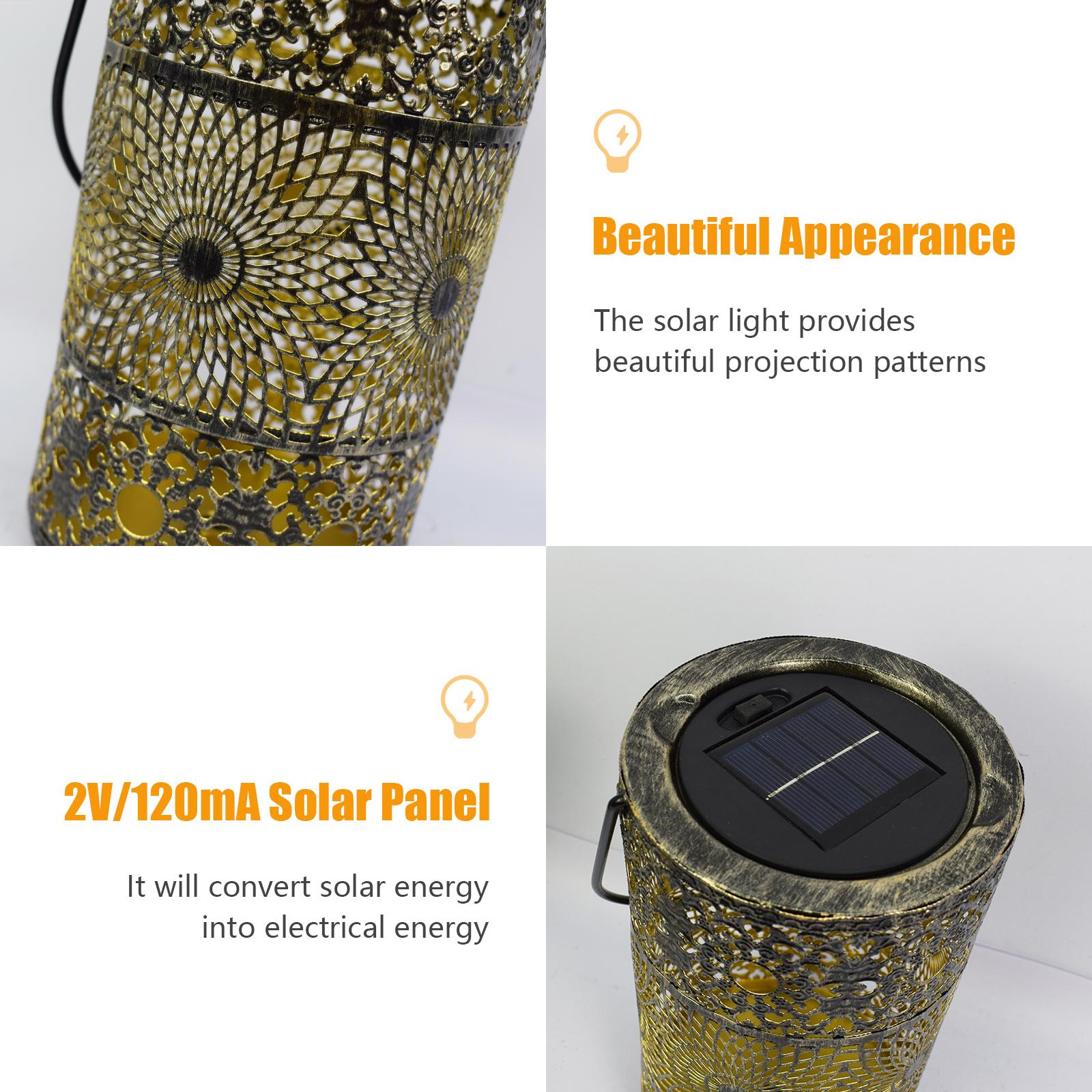 Solar Hanging Lantern Lights LED Solar Projection Lights Waterproof Outdoor Retro Decorative Landscape Lighting