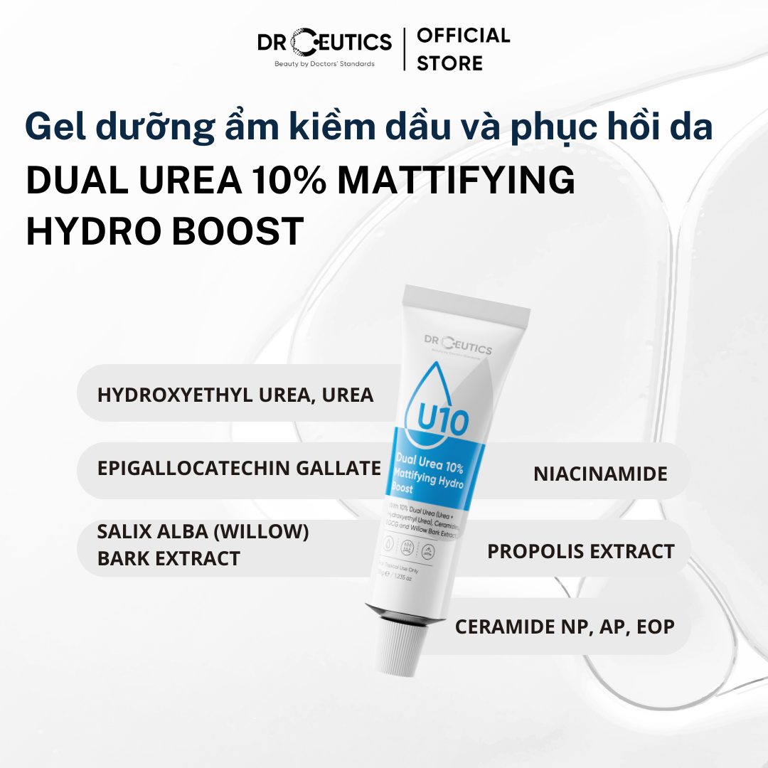 DRCEUTICS Gel Dưỡng Ẩm Kiềm Dầu Và Phục Hồi Da Dual Urea 10% Mattifying Hydro Boost (35g)