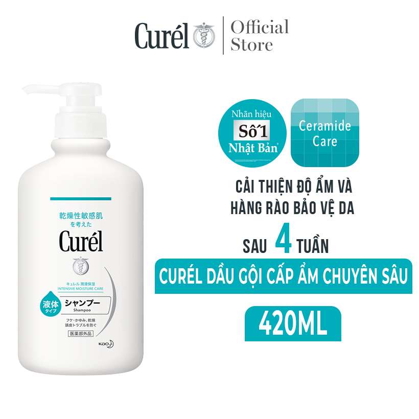 Dầu Gội Cấp Ẩm Chuyên Sâu Curel Intensive Moisture Care Shampoo 420ml