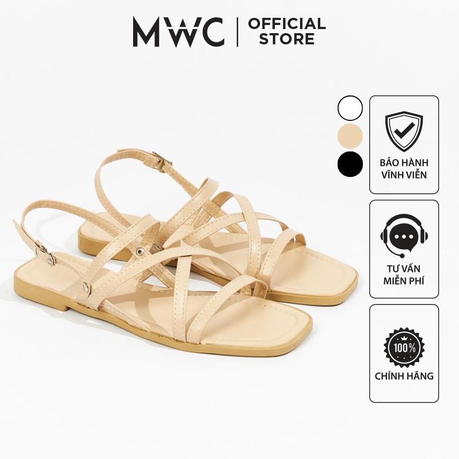 Giày Sandal Nữ MWC 2983 - Sandal Quai Mảnh Dây Chéo Cách Điệu Thời Trang