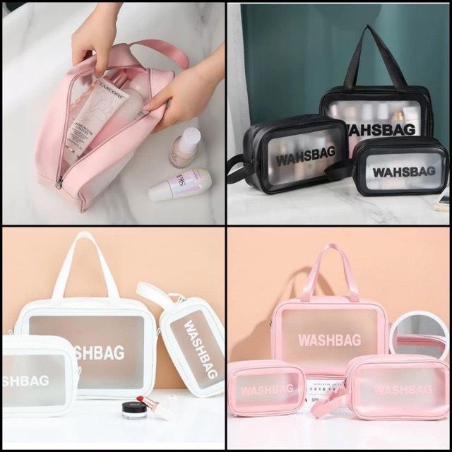 Set 3 Túi Đựng Mỹ Phẩm, Đồ Trang Điểm Du Lịch Chống Thấm Nước Washbag Hàng Đẹp