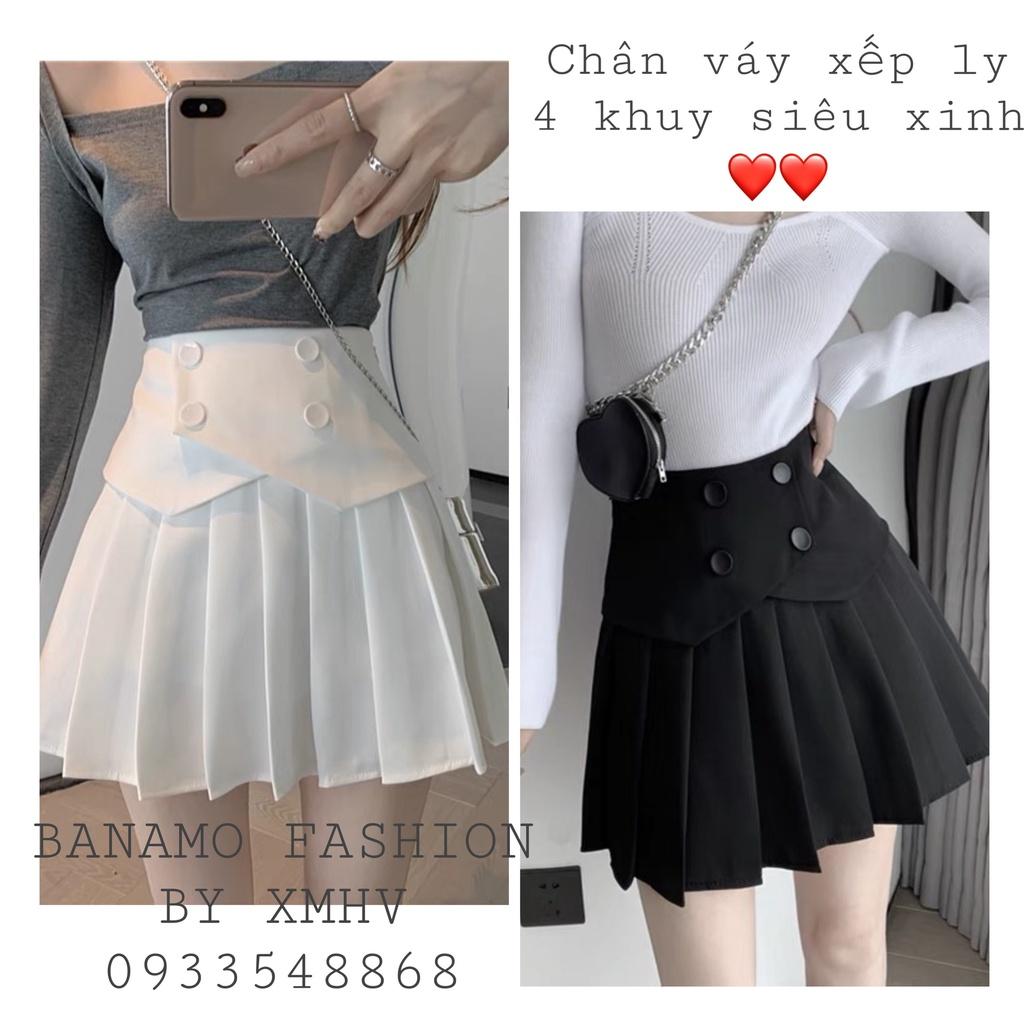 Chân váy xếp ly 4 khuy thời trang 5334
