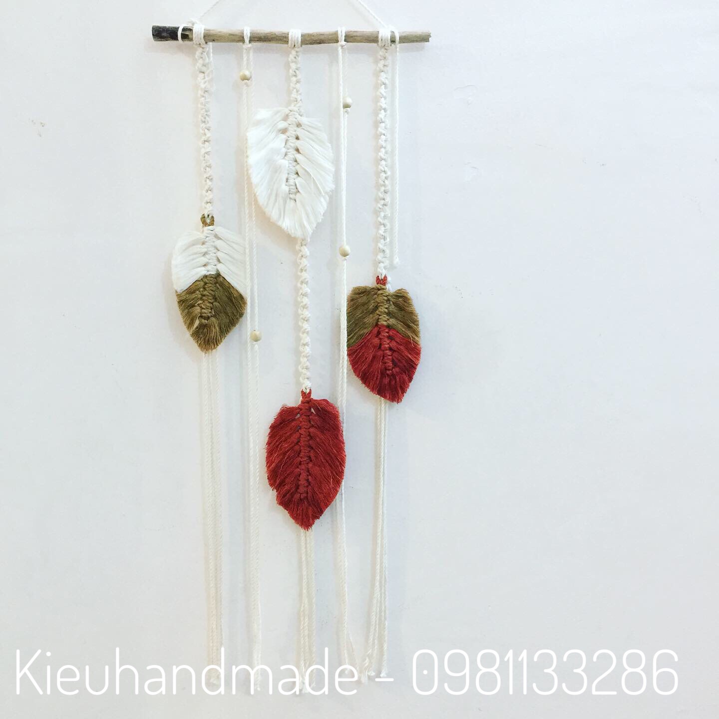 Bộ 2 macrame trang trí hình chiếc lá