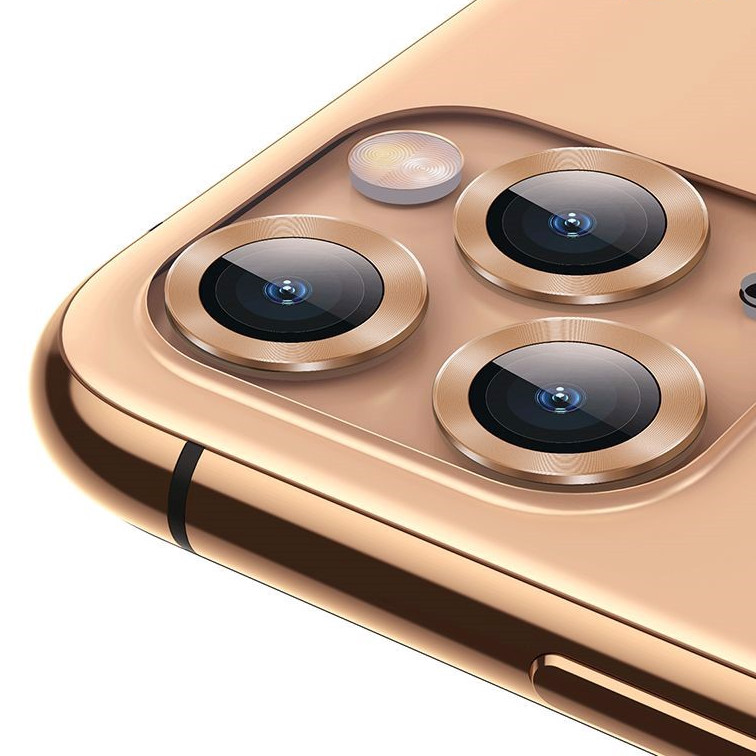 Bộ ốp viền kim loại tích hợp cường lực chống trầy Camera cho iPhone 11 Pro / iPhone 11 Pro Max hiệu Baseus Alloy Protection Ring Lens Film - Hàng nhập khẩu