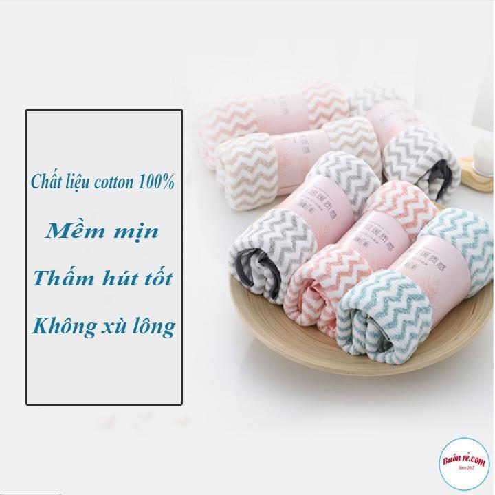 Khăn Lông Cừu Hàn Quốc Mềm Mịn Lượn Sóng Kẻ Sọc Xinh Xắn 30x50