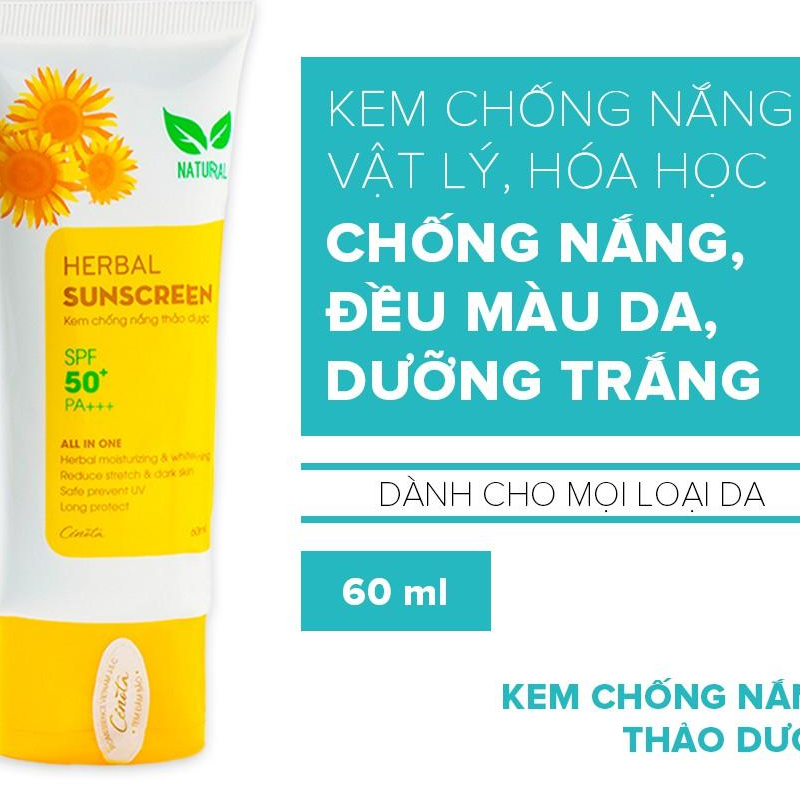 Kem chống nắng thảo dược Cénota Herbal Sunscreen SPF50+/PA+++ 60ml