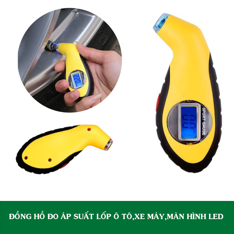 Đồng Hồ Đo Áp Suất Lốp Ô Tô Màn Hình LCD