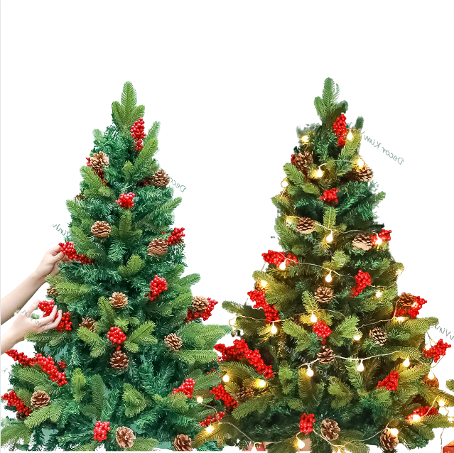Cây Thông Lá PE Cao 3m Trang Trí gắn Trái Đỏ C8 Trang Trí Noel